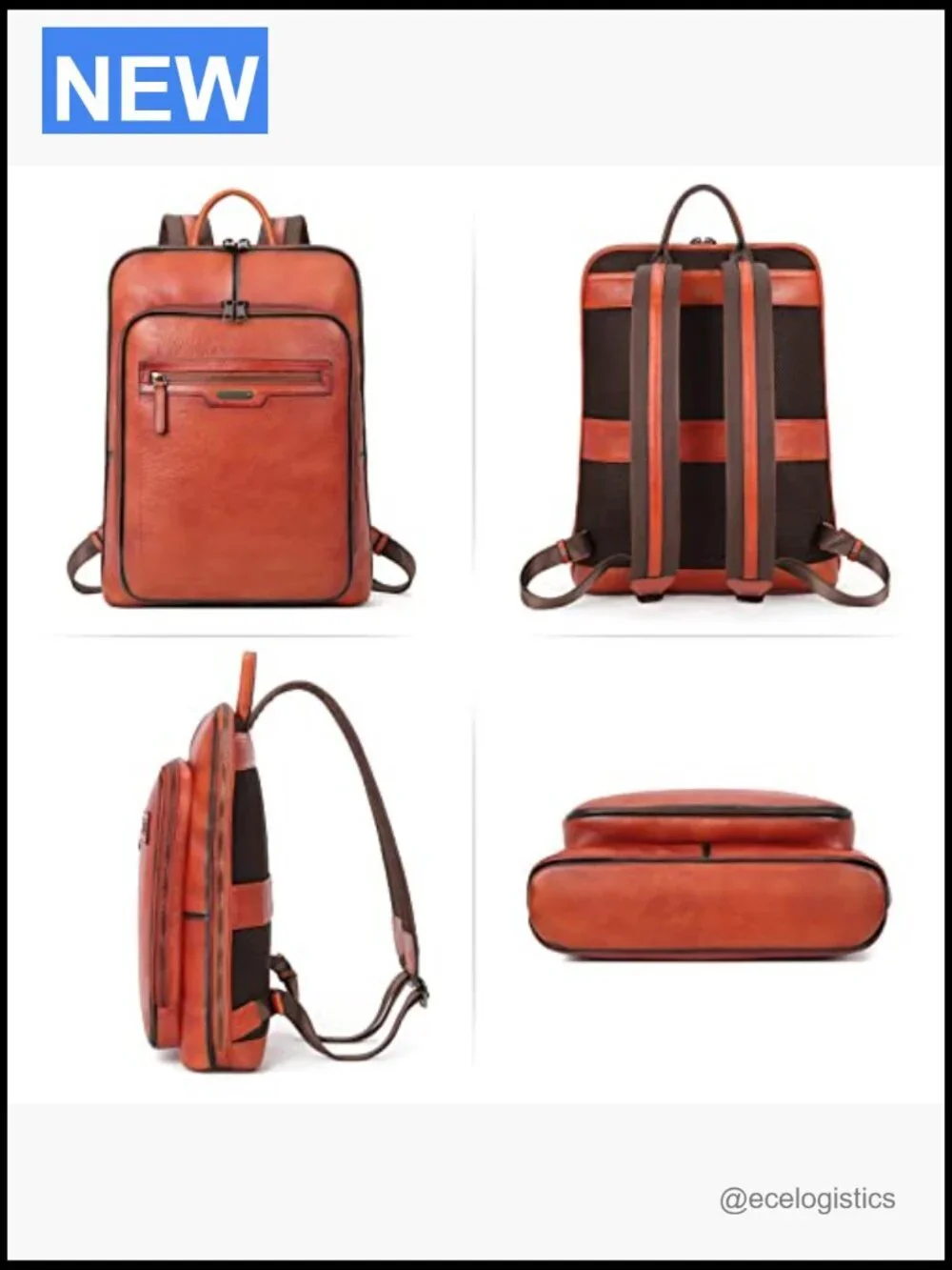 Leather Laptop Backpack for Women 15.6 inch Full Grain Work Daypack